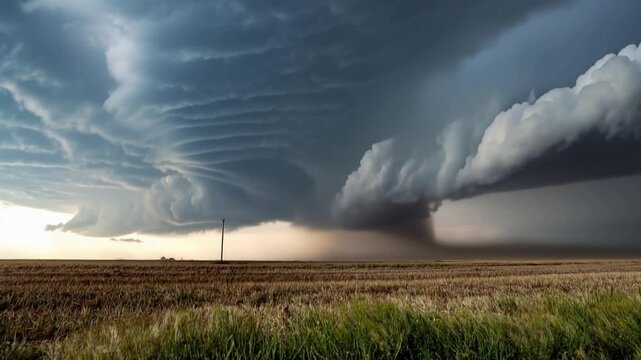 Time Lapse of a Massive Supercell Storm During an Extreme Weather Event Associated with El Ni&ntilde;o, Illustrating Climate Change, Global Warming and Environmental Sustainability