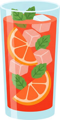 Fototapeta premium refreshing grapefruit mojito cocktail with ice and mint