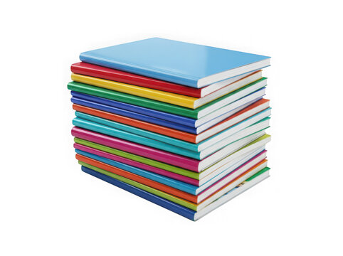A stack of colorful books with different vibrant covers piled up