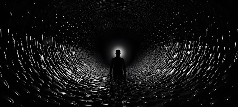 art of black hole a black and white high contrast full body. Generative AI