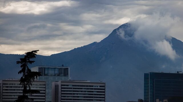 Manquehue Mountain Las Condes Chile Clouds Timelapse Skyline Andes Nature