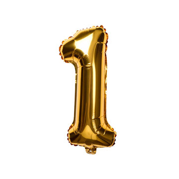 Golden Number 1 Foil Balloon Decoration