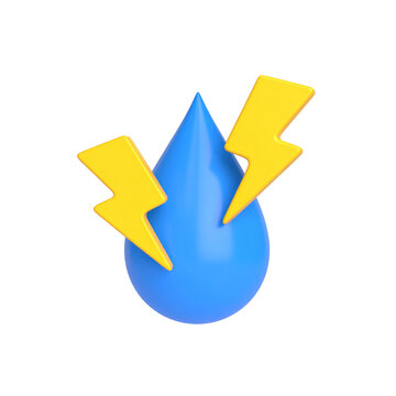 Lightning Power Icon Concept Illustration on Black