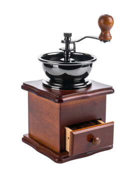Vintage Coffee Grinder on White Background