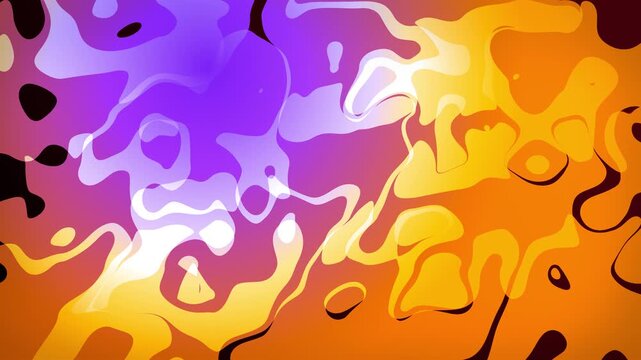 2D animated background of flowing abstract fluid blobs and layered liquid morphing shapes with motion graphic visual effects and digital patterned artwork vibrant swirling shades of orange purple pink