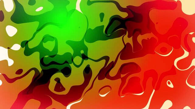 2D animated background of flowing abstract fluid blobs and layered liquid morphing shapes with motion graphics visual effects and digital patterned artwork vibrant swirling shades of red green brown