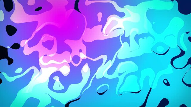 2D animated background of flowing abstract fluid blobs and layered liquid morphing shapes with motion graphics visual effects and digital patterned artwork vibrant swirling shades of aqua pink blue