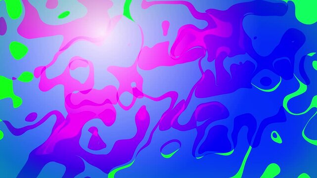 2D animated background of flowing abstract fluid blobs and layered liquid morphing shapes with motion graphics visual effects and digital patterned artwork vibrant swirling shades of lime pink blue