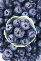 Fresh Organic Blueberries in Bowl - Healthy Berry Fruit Background © HoangVan