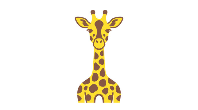 Cute cartoon giraffe head with brown spots, isolated
