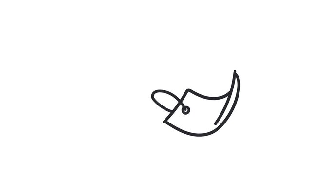 A piece of paper with a ring or a badge in the style of a leaf in the wind flying in an arc hovers on the screen.