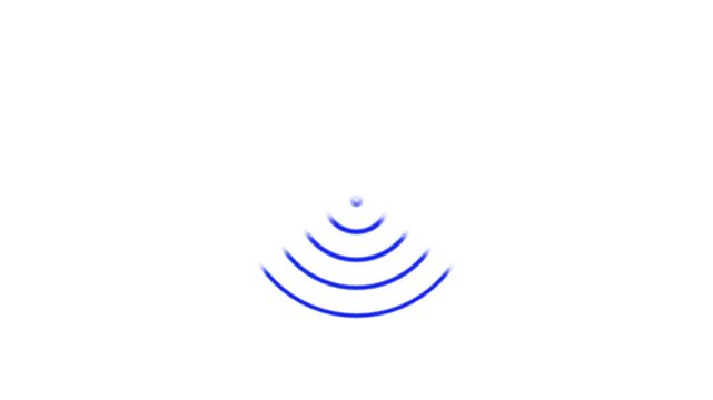 wifi icon animation. Animated fade wave wifi signal icon motion graphic loop on white background.