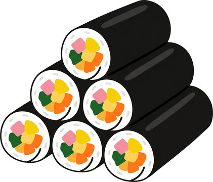 stacked Korean seaweed rice rolls gimbap