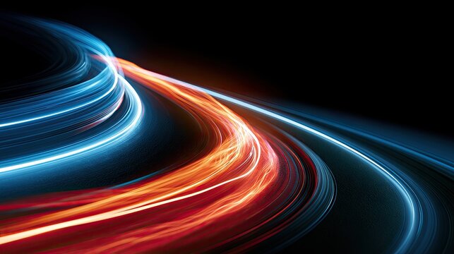 Abstract Streaks of Light in Motion.