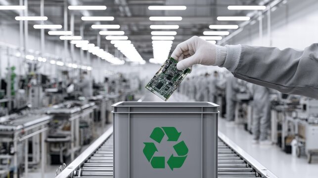 Recycling Electronic Waste in a Modern Factory Setting.
