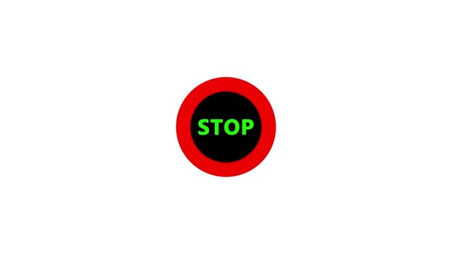 Red stop sign appears and zoom in. Animation with mask included.