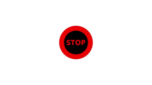 Red stop sign appears and zoom in. Animation with mask included.