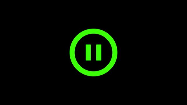 Fast pause Button Icon Transition Liquid Distortion Animation Wipe Effect Black Background Motion Graphic 4k video animation seamless loop