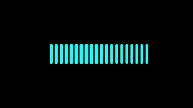 Sound Wave icon animation or Music Equalizer Symbol isolated on black background.