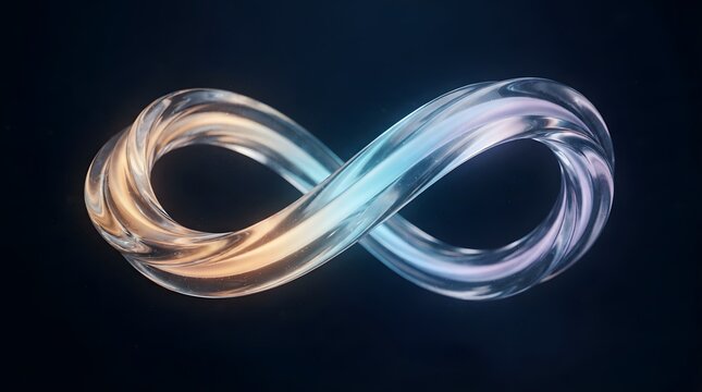 Glossy Infinity Symbol Abstract 3D Design in Glowing Gradient Tones