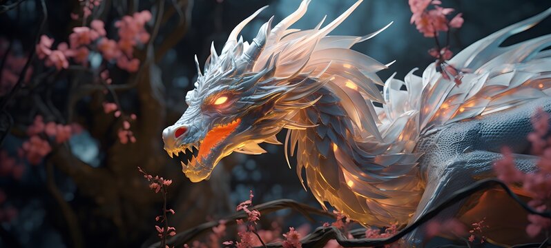 A dragon , a small creature made of glass that is sitting in the palm of your hand,generative AI