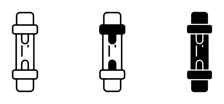 Electrical Fuse Icons, Safety Protection Symbols, Circuit Breaker Components, Power Safety Devices, Vector Graphics