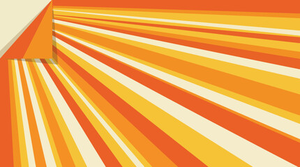 Fototapeta premium Radiating stripes from corner forming sunburst pattern background