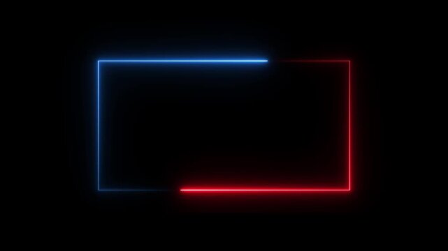 Glowing neon frame background. Glowing neon rectangle border frame in the shape rectangle.