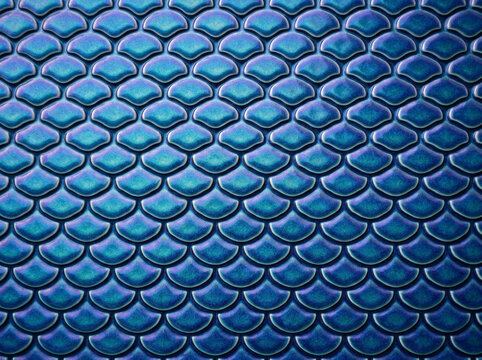 Blue Fish Scale Pattern Background
