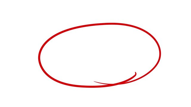 Highlight hand drawing different circles isolated on the background, Handwritten red circle. For marking text, numbers, marker pen, pencil, logo, hand-drawn on alpha transparent background