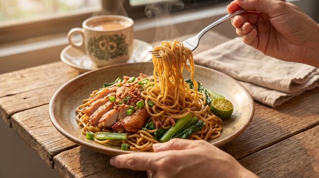 Traditional Malaysian East Coast Noodles for Breakfast
