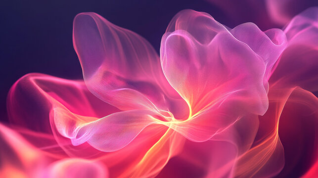 Dreamy Pink Luminous Flow Abstract Art