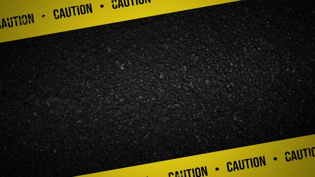 Caution text safety barricade tape motion frame without stripe lines 4K 60 fps