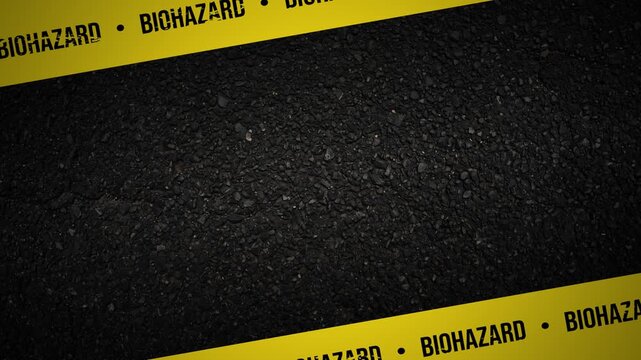 Biohazard warning barricade tape motion graphic frame without stripe lines 4K 60 fps