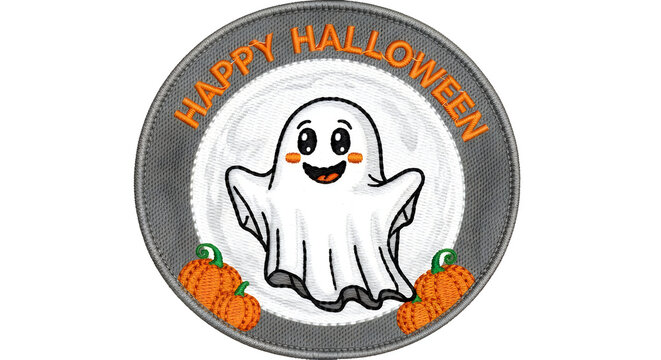Cute cartoon ghost illustration for a fun and festive happy hallowen holiday design