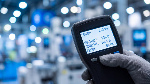 Portable energy measurement concept for industrial power auditing electrical maintenance inspection and factory efficiency monitoring