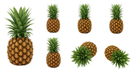 Fototapeta premium Pineapple Tropical Fruit Illustration Collection