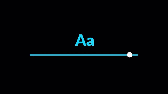 animated Zoom text feature icon animation 4K animation alpha channel large and small letters slider ideal for text size adjustment on transparent background