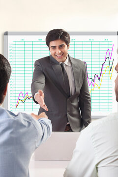 Businessman extending hand for handshake