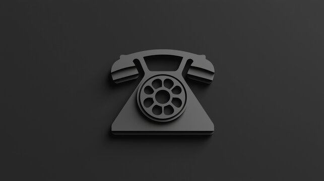 A black and gray telephone icon.