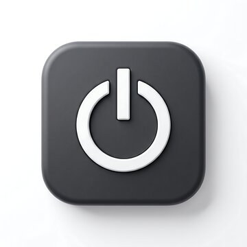 Power button icon on dark gray square
