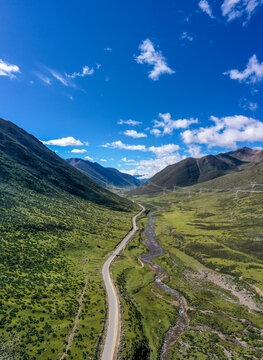 Aerial photo of Dongdashan Pass, Changdu, 318 Sichuan Tibet Line, Xizang