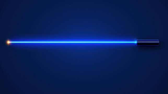 A blue laser beam with a black base.
