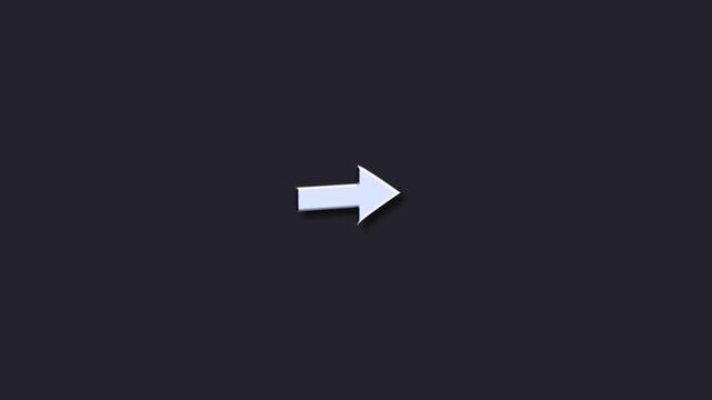 White arrow moving forward in dark gradient background with cinematic motion