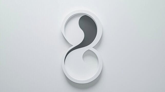 A white circle with a black yin and yang symbol inside.