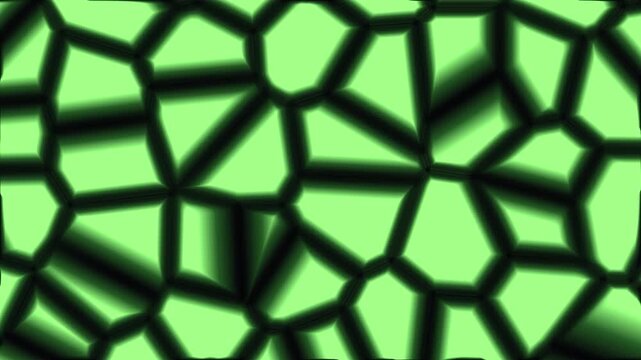 Abstract green cells forming organic patterns with smooth cellular motion during a subtle digital dissolve effect