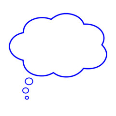 Obraz premium Blue Empty Comic Speech Bubble Icon Isolated on Transparent Background PNG Vector Symbol