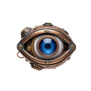 Steampunk Mechanical Eye with Bronze Casing and Gears