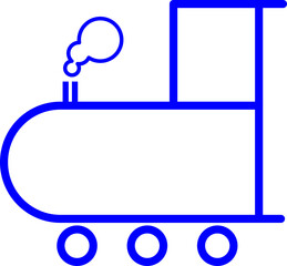 Blue Train Engine Icon Isolated on Transparent Background PNG Railway Vector Symbol © House of Designs