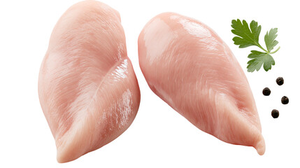 Two raw chicken breasts with parsley and peppercorns © Otillie